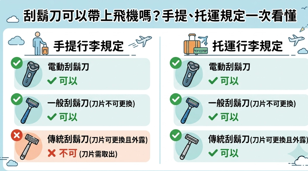 刮鬍刀 手提行李