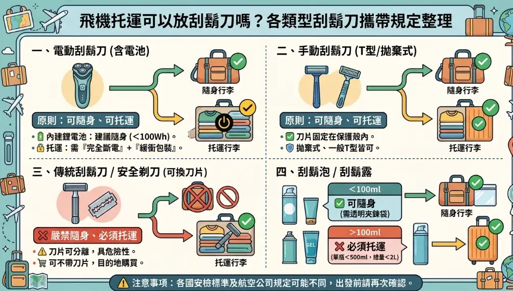 電動刮鬍刀 隨身行李 電動刮鬍刀 隨身行李